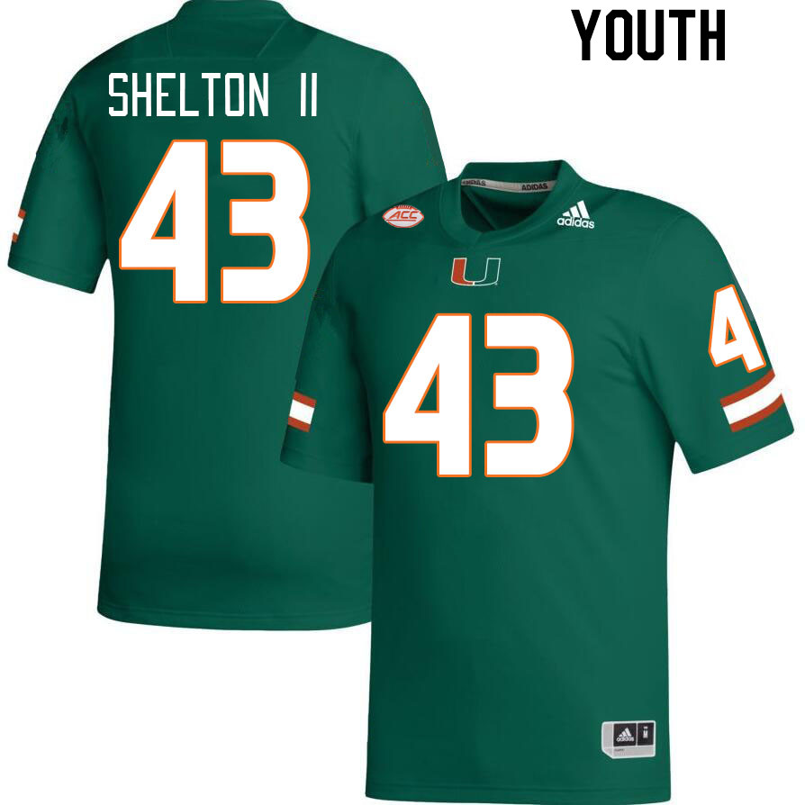 Youth #43 Rocky Shelton II Miami Hurricanes College Football Jerseys Stitched Sale-Green